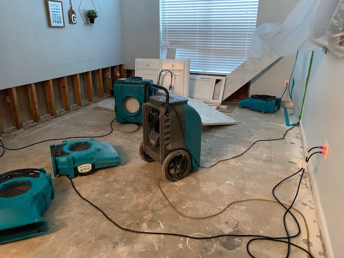 Dehumidifier in flood-cut room for Water Extraction & Removal in Greenbrier